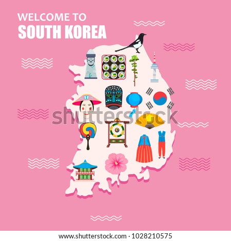 Welcome South Korea Concept South Korean Stock Vector (Royalty Free ...