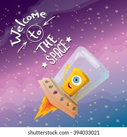 welcome to the space concept vector illustration. 