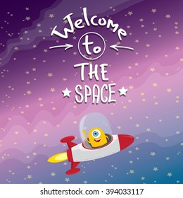 welcome to the space concept vector illustration. 