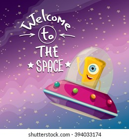welcome to the space concept vector illustration. 