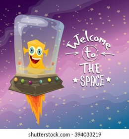 welcome to the space concept vector illustration. 