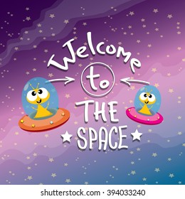 welcome to the space concept vector illustration. 