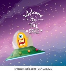 welcome to the space concept vector illustration. 