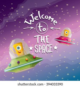 welcome to the space concept vector illustration. 