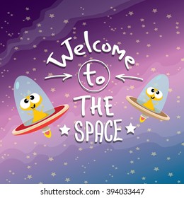 welcome to the space concept vector illustration. 