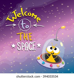 welcome to the space concept vector illustration. 