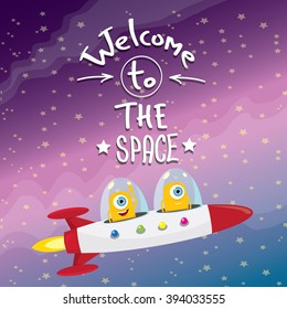 welcome to the space concept vector illustration. 