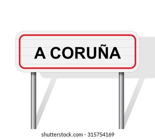 Welcome to A CoruÃ?Â±a Spain road sign vector