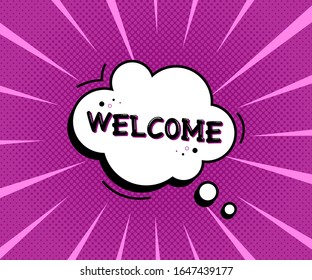 welcome speech bubble banner poster text sticker