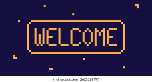 Welcome, speech bubble.  Banner, poster, speech bubble with text Welcome.  Geometric memphis style with message welcome for banner, poster.