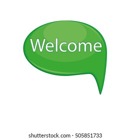 Welcome speech bubble Isolated on White Background
