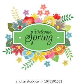 welcome spring with cute flower