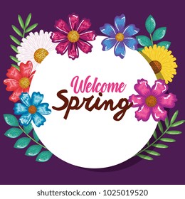welcome spring decorative art