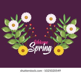 welcome spring decorative art
