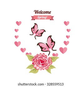 welcome spring design, vector illustration eps10 graphic 