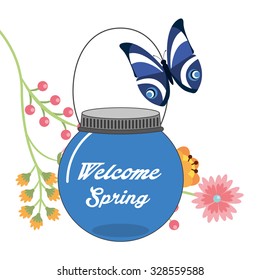 welcome spring design, vector illustration eps10 graphic 