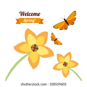 welcome spring design, vector illustration eps10 graphic 