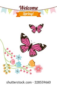 welcome spring design, vector illustration eps10 graphic 