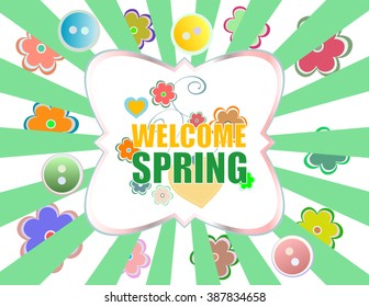 Welcome Spring Holiday Card. holiday Vector
