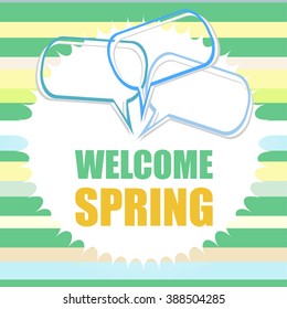 Welcome Spring Holiday Card. Welcome Spring Vector. Welcome Spring background. Spring Holiday Graphic. Welcome Spring Art. Spring Holiday Drawing