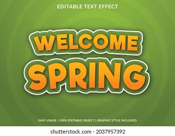 Welcome Spring Text Effect Editable Template Use For Business Logo And Brand