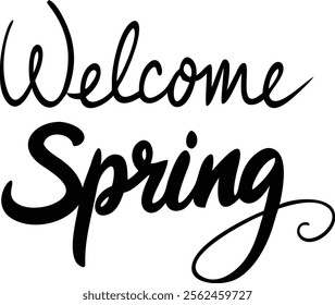 welcome spring text on white background