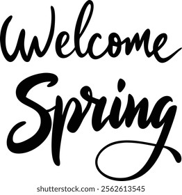 welcome spring text on white background