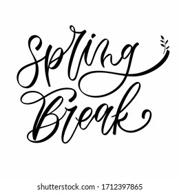 Bienvenida Primavera. Elemento tipográfico para su diseño, hermosa letra. Caligrafía moderna de pincel, salto de primavera. Ilustración vectorial dibujada a mano