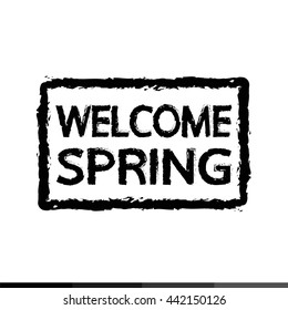 welcome Spring typography Illustration design