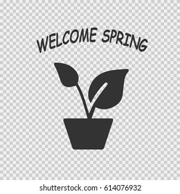Welcome spring vector icon eps 10 on transparent background.
