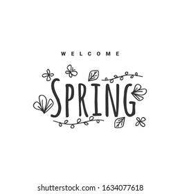 Welcome Spring Vintage Template Design. Vector Eps 10