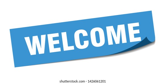 welcome square sticker. welcome sign. welcome banner