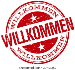 welcome stamp in german language