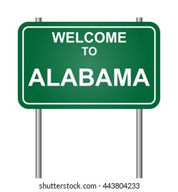 Welcome to State of  Alabama, green signal vector