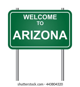 Welcome to State of  Arizona, green signal vector