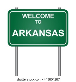 Welcome to State of  Arkansas, green signal vector