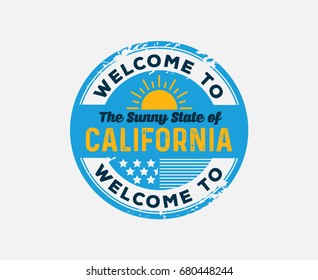 Welcome To The State Of California Street Sign Badge Sunny Beach