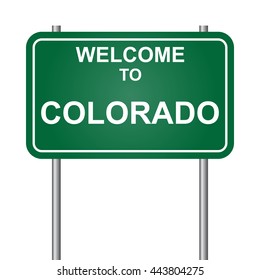 Welcome to State of  Colorado, green signal vector