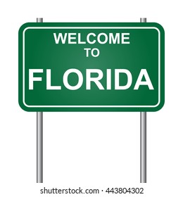 Welcome to State of  Florida, green signal vector