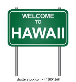 Welcome to State of  Hawaii, green signal vector