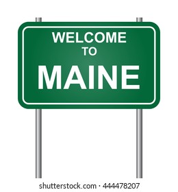 Welcome to State of Maine, green signal vector