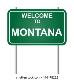 Welcome to State of Montana, green signal vector