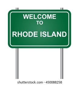 Welcome to State of Rhode Island, green signal vector