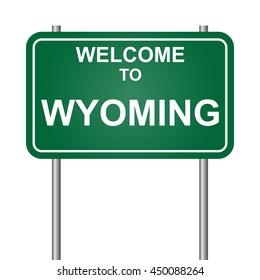 Welcome State Wyoming Green Signal Vector Stock Vector (Royalty Free ...