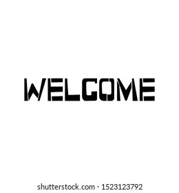 Welcome stencil lettering. Spray paint graffiti on white background. Design lettering templates for greeting cards, overlays, posters