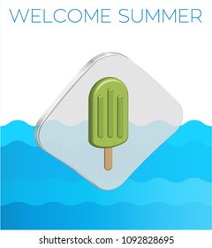 Welcome summer colour popsicle in vector graphics