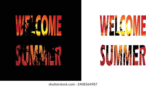 WILLKOMMEN SOMMERDESIGN FÜR T-SHIRT, LOGO, HINTERGRUND UND UND FÜR ANDERE.