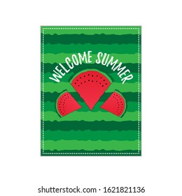 welcome summer design with watermelon background