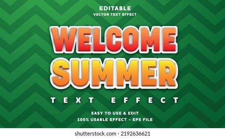welcome summer editable text effect with modern and simple style, usable for logo or campaign title
