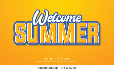 welcome summer editable text effect template